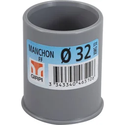 Manchon en pvc à coller femelle / femelle, diam. 32