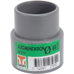 Augmentation en pvc à coller femelle / femelle, diam. 40 mm