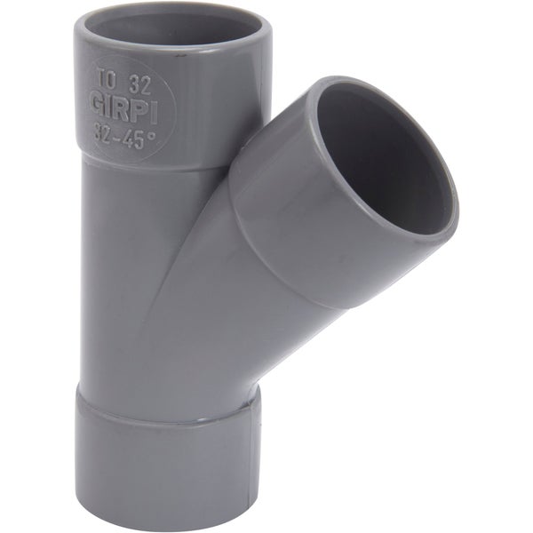 Culotte De Branchement 45° En Pvc À Coller, Femelle / Femelle, D.32