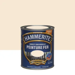 Peinture fer extérieur direct sur rouille, HAMMERITE, 0.75 L blanc cassé brillant