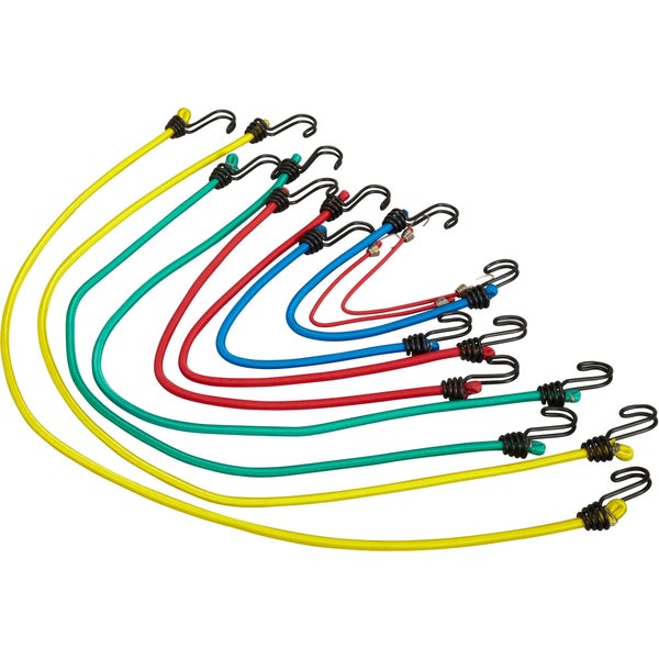 Lot de 10 sandows crochet métal MASTERLOCK, Diam.8 mm x L.1 m x l.8 mm