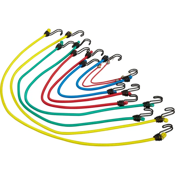 Lot de 10 sandows crochet métal MASTERLOCK, Diam.8 mm x L.1 m x l.8 mm