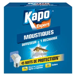 Insecticide diffuseur liquide et 1 recharge moustiques KAPO, 33 ml