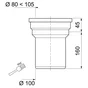 Manchon 100 mm pour sortie de cuvette de wc, WIRQUIN, diam.10 cm