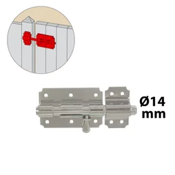 Verrou De Box À Visser + Gâche Inox Brossé, H.23 X L.61 X P.140 Mm