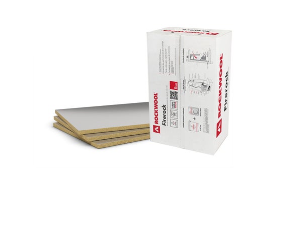 Laine de roche Firerock en panneau, ROCKWOOL, L.1 x l.0.60 m x Ep. 30 mm