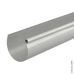 Gouttière Demi-Ronde Pvc Girpi Dév.25 Cm Grise L.4 M