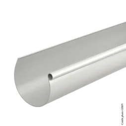 Gouttière Demi-Ronde Pvc Girpi Dév.33 Cm Grise L.4 M