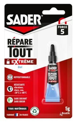 Colle de reparation polymere sader repare tout tube 5g