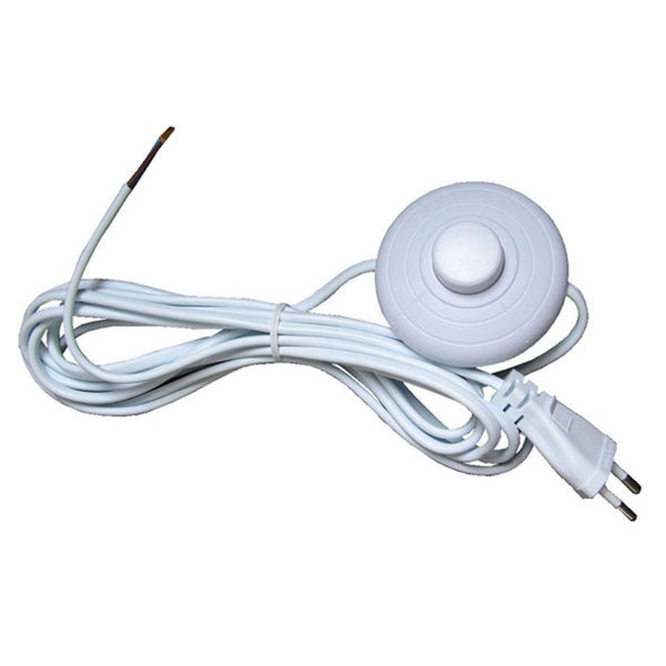 Cordon et interrupteur en plastique TIBELEC, 500 W blanc
