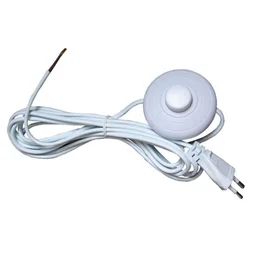 Cordon et interrupteur en plastique TIBELEC, 500 W blanc