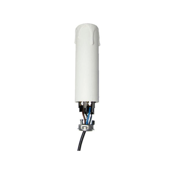 Bougie Équipée E14 Tibelec, Plastique, Blanc 60 W