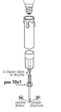 Bougie Équipée E14 Tibelec, Plastique, Blanc 60 W