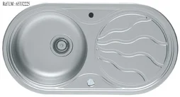 Evier à encastrer 1 bac avec égouttoir, inox, gris / argent SUN