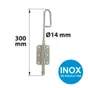 Verrou À Baïonnette L. 300 X Dia. 14 Mm Afbat, Acier Inox Brossé
