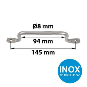 Poignée Fil Inox, H.45 X L.165 X P.15 Mm