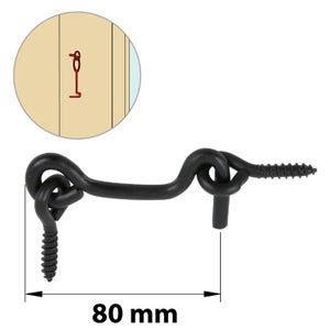 Crochet contrevent en acier prépeint, H.35 x L.80 x P.20 mm