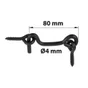 Crochet contrevent et piton noir, Diam. 4 x L.80 mm AFBAT (menuiserie bois)