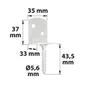 Équerre pour clôture bois avec vis D1.5 acier zingué blanc