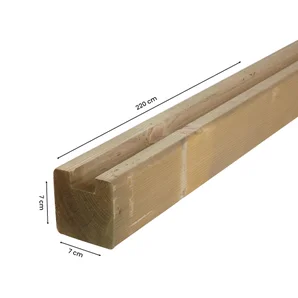 Poteau bois en U Diego, CERLAND, l.7 x P.7 x H.220 cm classe 3