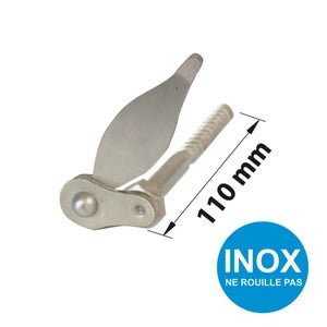 Arrêt Feuille À Visser Inox Brossé, H.70 X L.22 X P.110 Mm