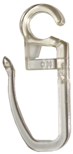 Lot de 12 agrafes tringle à rideau en clip Design en plastique, INSPIRE, 20 mm transparent