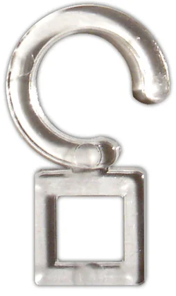 Lot de 12 agrafes de tringle à rideau Design en plastique, INSPIRE, 35 mm transparent clair