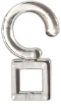 Lot de 12 agrafes de tringle à rideau Design en plastique, INSPIRE, 35 mm transparent clair