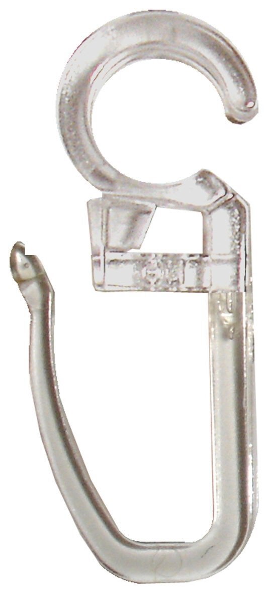Lot de 12 agrafes tringle à rideau en clip Design en plastique, INSPIRE, 35 mm Transparent