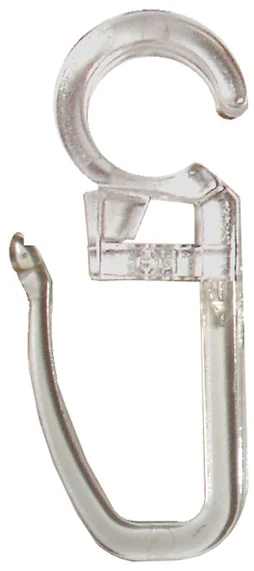 Lot de 12 agrafes tringle à rideau en clip Design en plastique, INSPIRE, 35 mm Transparent