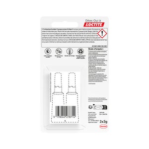 Lot de 2 colle de réparation Cyanoacrylate Super glue 3 universel LOCTITE, 3g tr