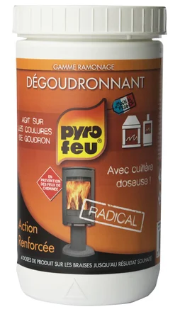 Dégoudronnant pour foyers d'inserts, PYROFEU, pot de 800 gr
