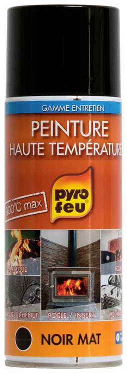 Peinture aérosol thermique PYROFEU, 400 ml noir mat