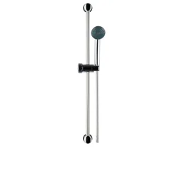 Pommeau de douche simple avec flexible et barre, chromé