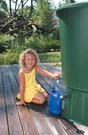 Récupérateur d'eau aérien GARANTIA cylindrique vert , 310 L