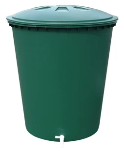 Récupérateur d'eau aérien GARANTIA cylindrique vert , 210 L