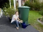 Récupérateur d'eau aérien GARANTIA cylindrique vert , 210 L