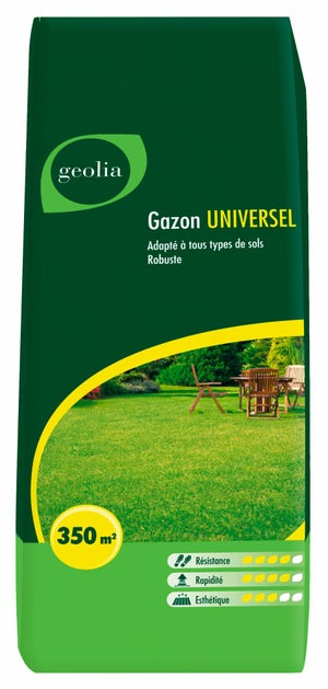 Gazon Universel Geolia, 10 Kg, 350 M²