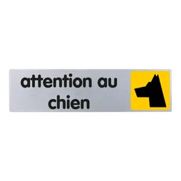 Plaque Attention Au Chien En Plastique