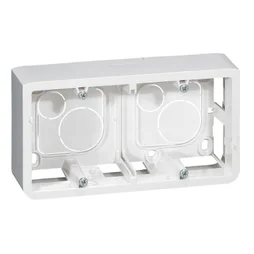 Double Cadre Saillie Horizontal Mosaic, Legrand Blanc Brillant