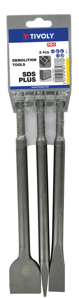 Pack démolition béton, TIVOLY, 1 pic L.250 mm + 2 burins 20x 250mm - 40x 250mm