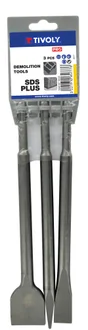 Pack démolition béton, TIVOLY, 1 pic L.250 mm + 2 burins 20x 250mm - 40x 250mm