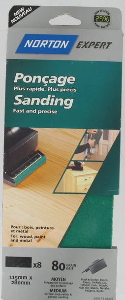 8 Patins Exp 115X280Mm Non Perforé Grain 80 Norton