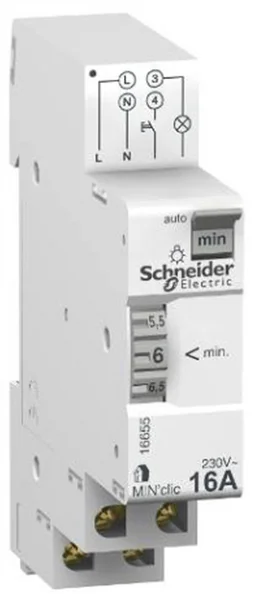 Minuterie 1 contact 16A/250Vca - réglage par molette Resi9, SCHNEIDER ELECTRIC
