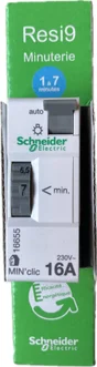 Minuterie 1 contact 16A/250Vca - réglage par molette Resi9, SCHNEIDER ELECTRIC
