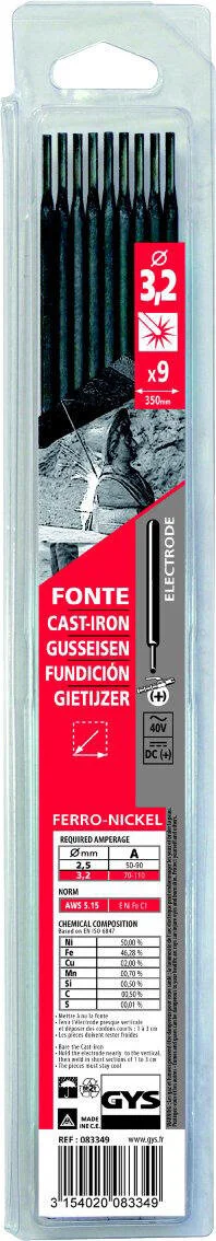 Lot De 9 Électrodes Fonte Diamètre 3.2Mm Gys 083349