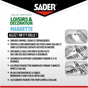 Colle d'assemblage maquette sader flacon 30ml