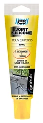 Mastic silicone joint tous supports 100 ml GEB, blanc