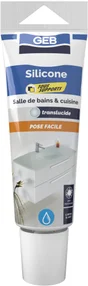 Mastic silicone joint tous supports 100 ml GEB, transparent