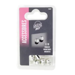 Lot De 10 Punaises Argent Le Crochet Francais, Diam.10 Mm